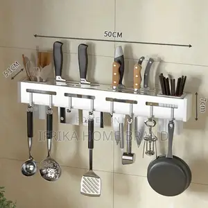 Wall Mounted Knife Holder Stainless Steel Shelf Kitchen Rack