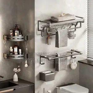 Kichen Bathroom Towel Rack Wall Mounted Rail Shower