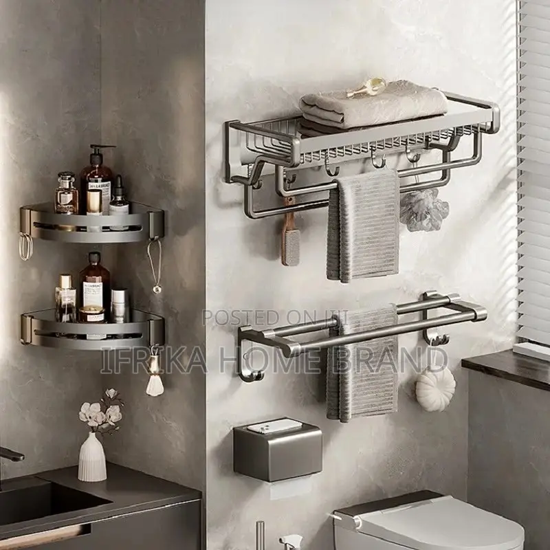 Kichen Bathroom Towel Rack Wall Mounted Rail Shower