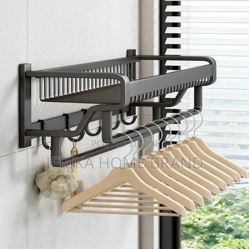 Kichen Bathroom Towel Rack Wall Mounted Rail Shower