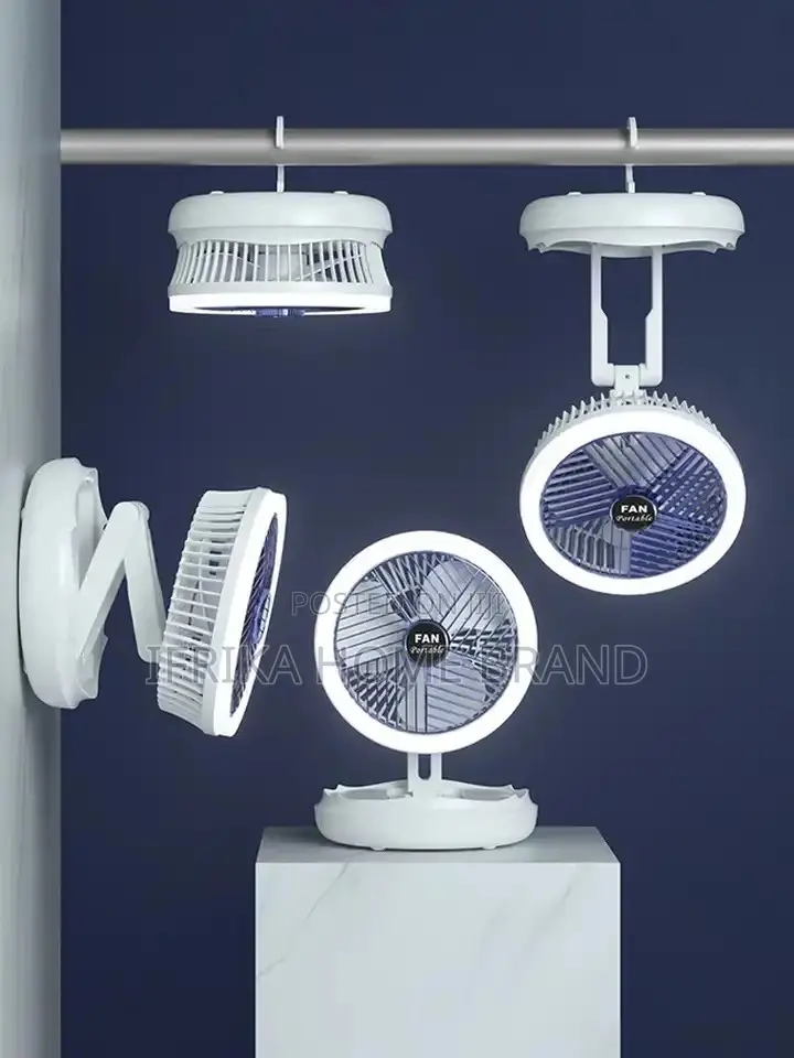 Portable Fan USB Charging Foldable Table Fan With LED Light
