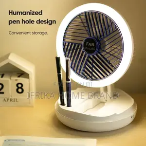 Portable Fan USB Charging Foldable Table Fan With LED Light