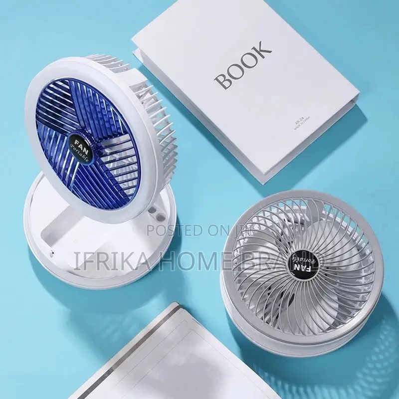 Portable Fan USB Charging Foldable Table Fan With LED Light
