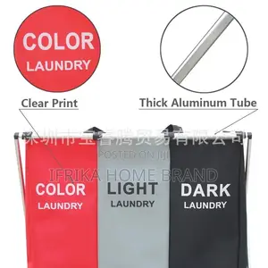 Clean or Dirty Clothes Basket, Laundry Trolley Storage Organizer