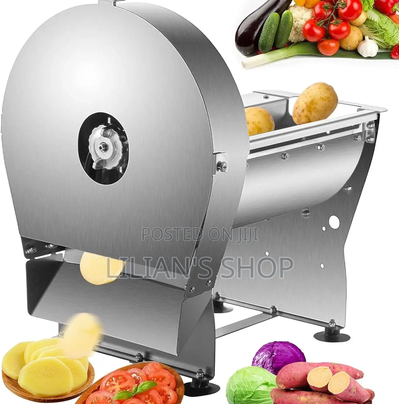 Stainless Steel Electric Food Vegetable Slicer - Sliver
