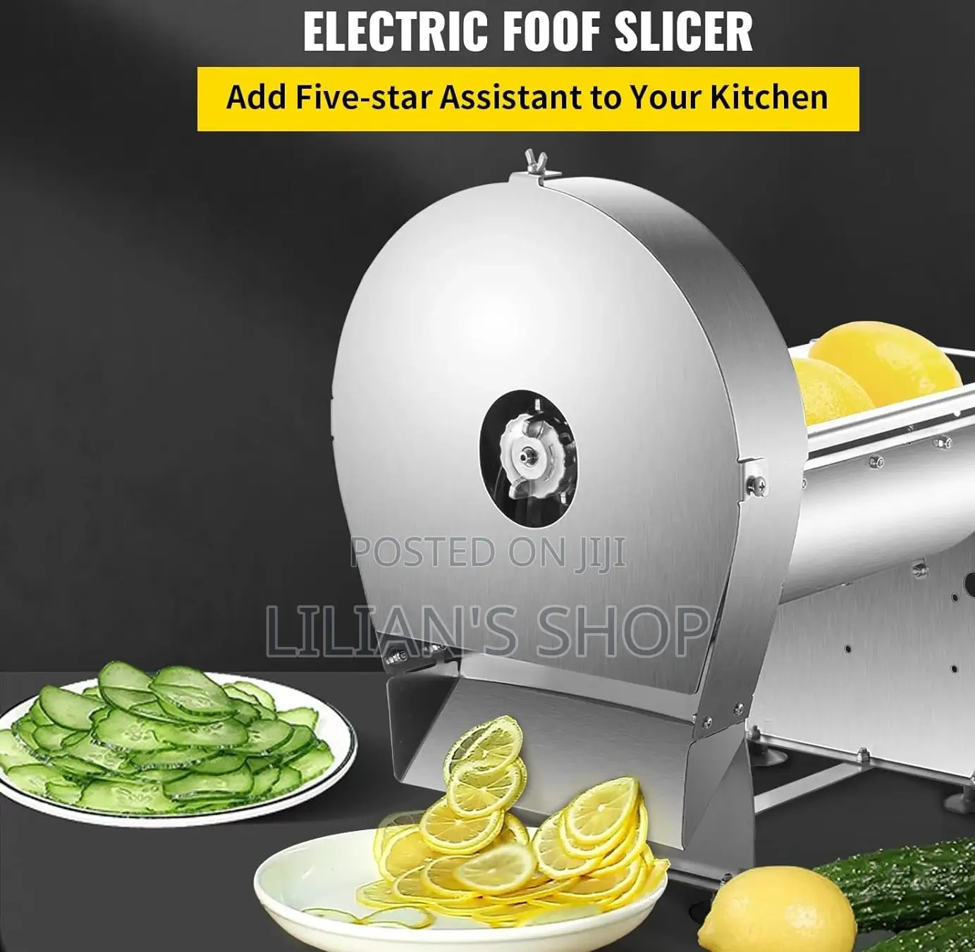 Stainless Steel Electric Food Vegetable Slicer - Sliver