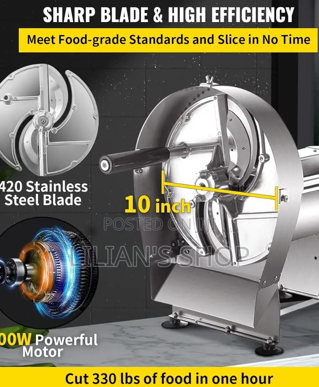 Stainless Steel Electric Food Vegetable Slicer - Sliver