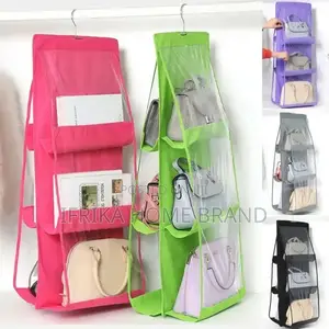 Hanging Storage Bag 6 Pocket Transparent Pocket