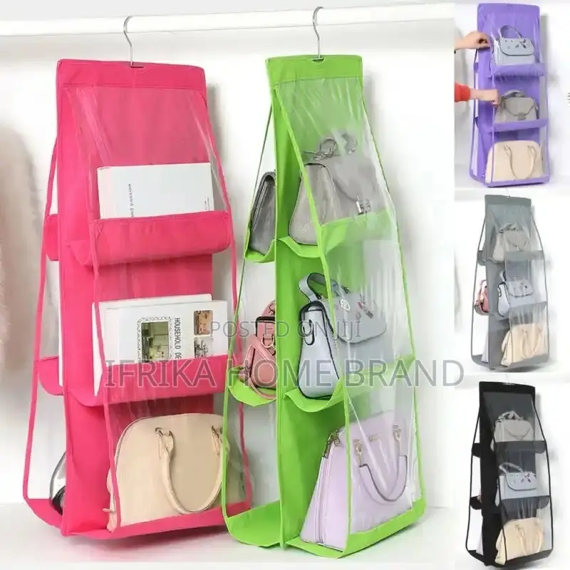 Hanging Storage Bag 6 Pocket Transparent Pocket