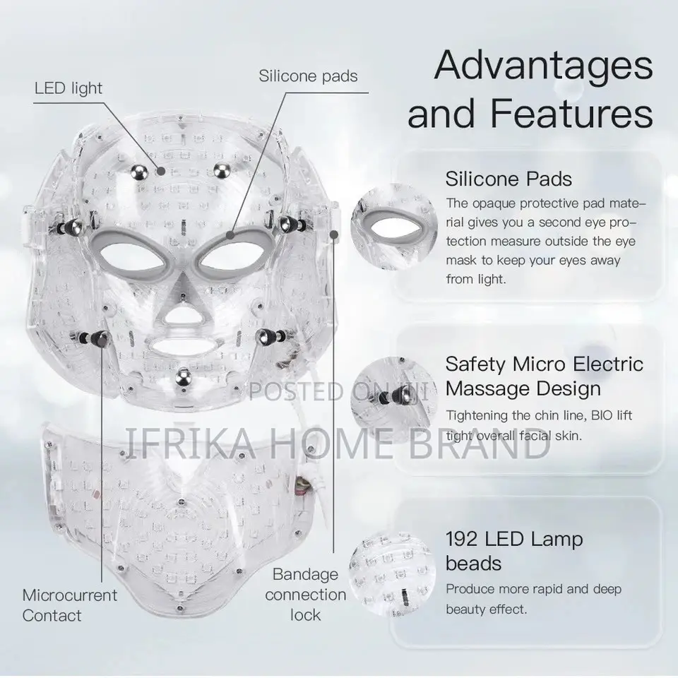 LED Photon Beauty Mask 7 Facial Makeup Mask