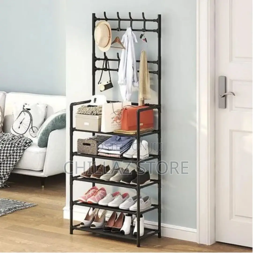 Multi-Functional Hat Coat Stand With 5 Tier Shoe Rack