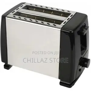 Bread Button 2 Slice Electric Toaster – Silver
