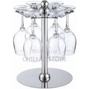 Countertop Rotating 6 Wine Glass Cup Holder Drying Rack