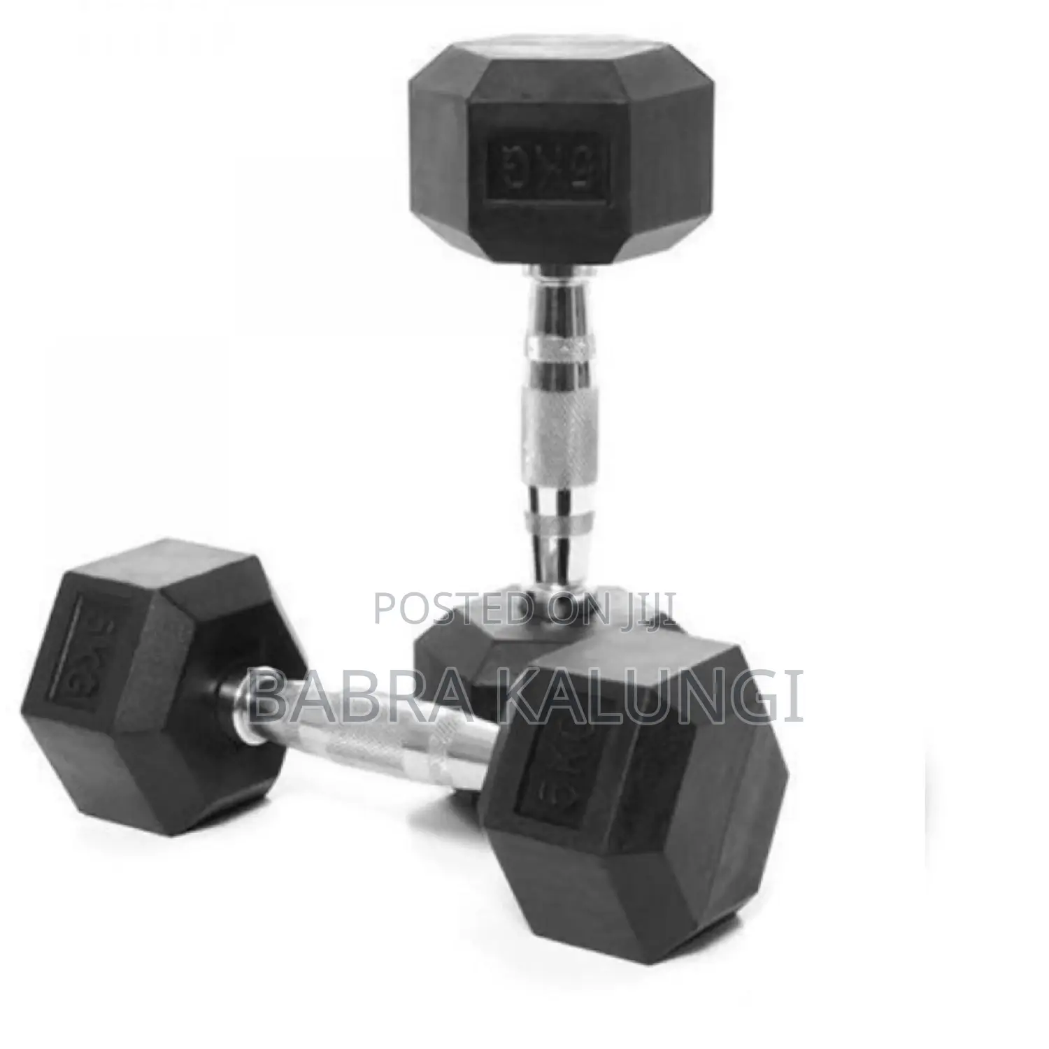 A Pair of 5kg Hex Dumbbells