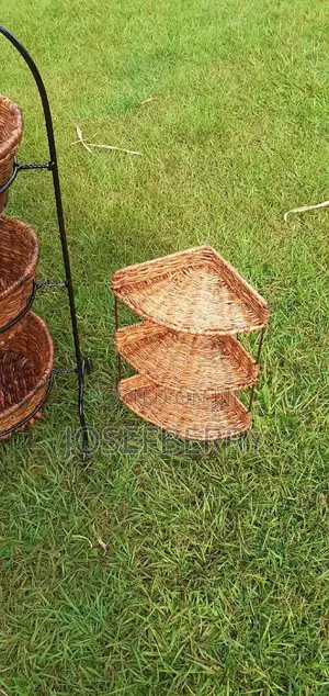 Woven Fruit Stand Done on Metallic Frame