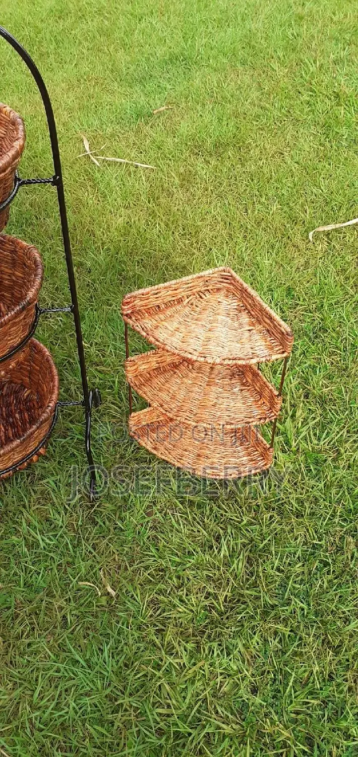 Woven Fruit Stand Done on Metallic Frame
