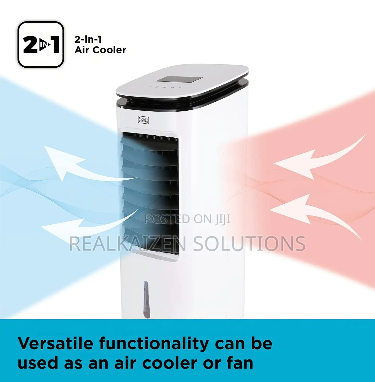 BLACK +DECKER 7L 2 in 1 Digital 3 Speed Air Cooler 65W