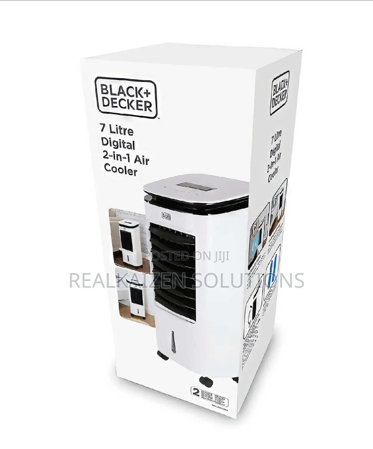 BLACK +DECKER 7L 2 in 1 Digital 3 Speed Air Cooler 65W