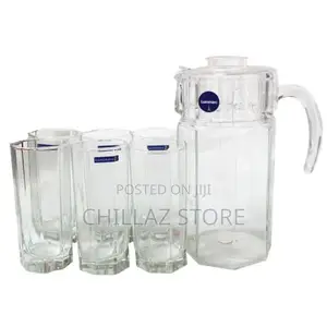 6 Pieces of Juice Glasses Cups and 1 Jar Water Set -