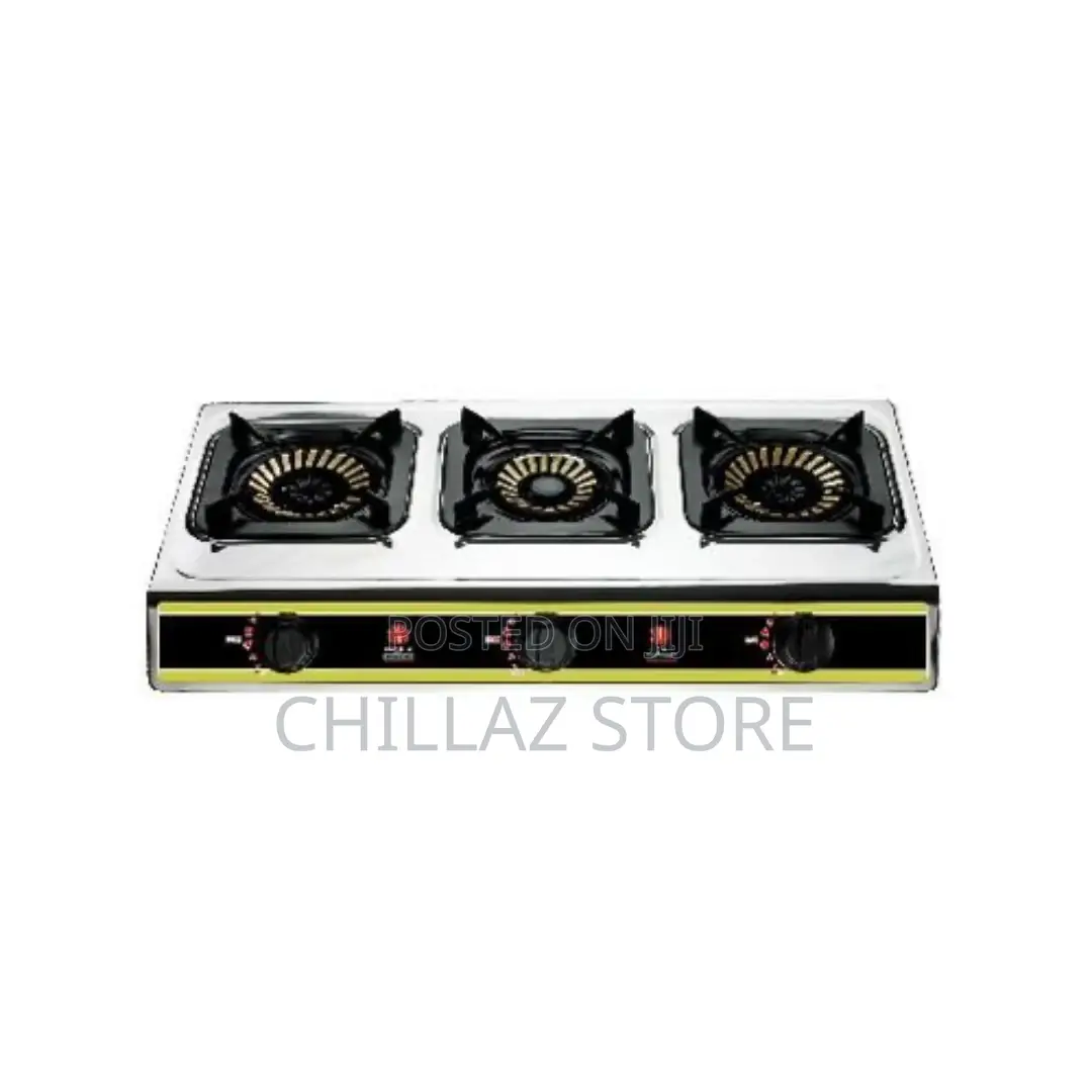 IQRA Gas Stove IQ-GS3BSS; Three Burner, Gas Cooker