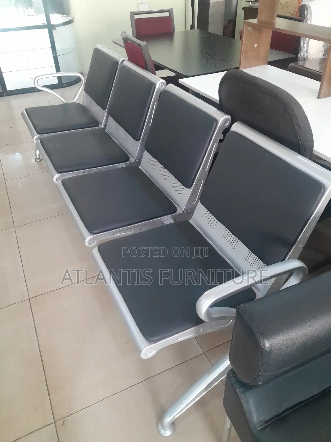 Malaysians Leather Office Waiting Chair 4 Seat