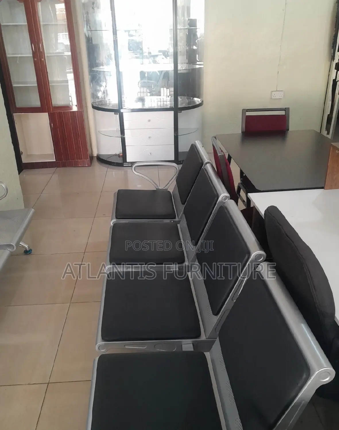 Malaysians Leather Office Waiting Chair 4 Seat