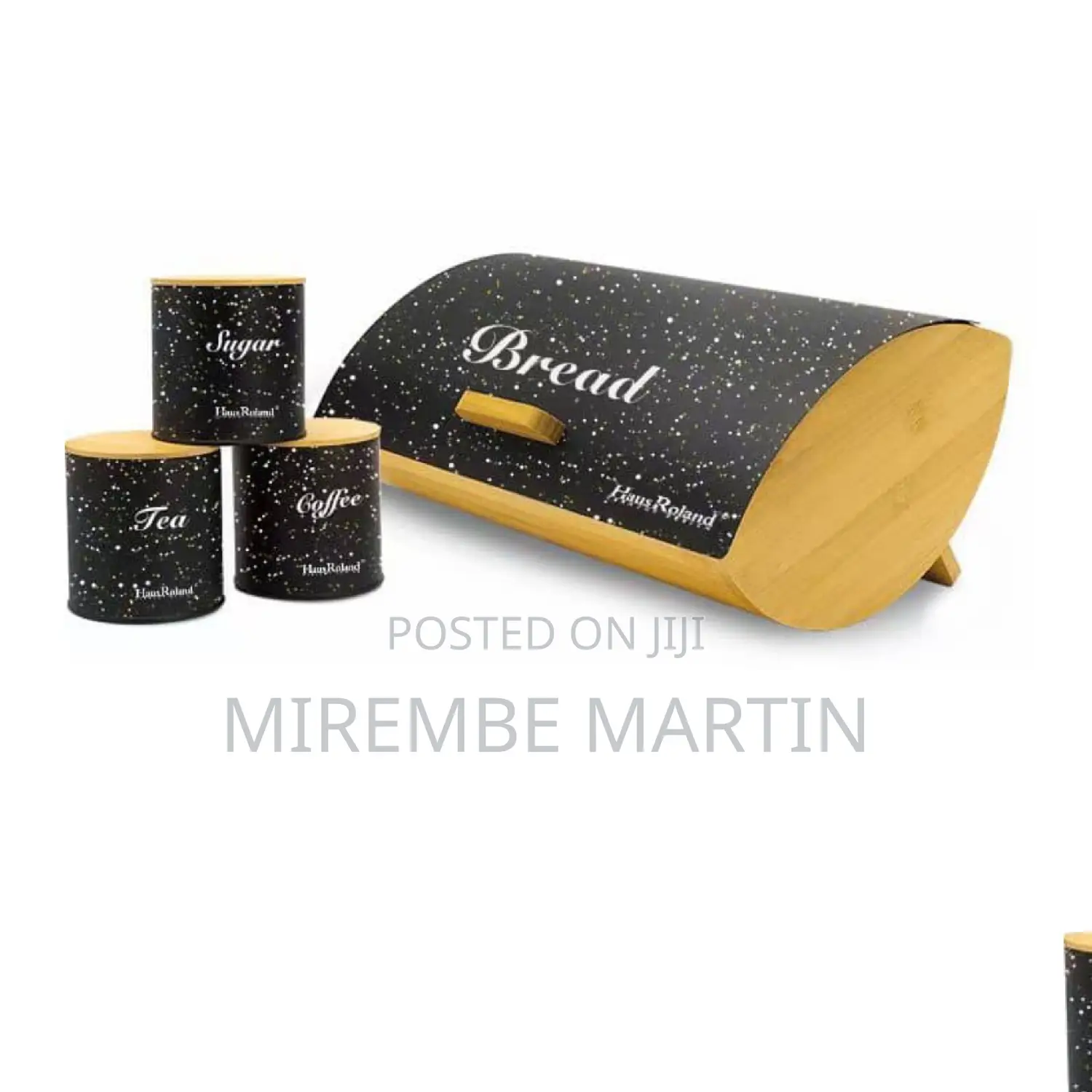 Marble Bread Bin With Canister Set.