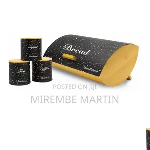Marble Bread Bin With Canister Set.