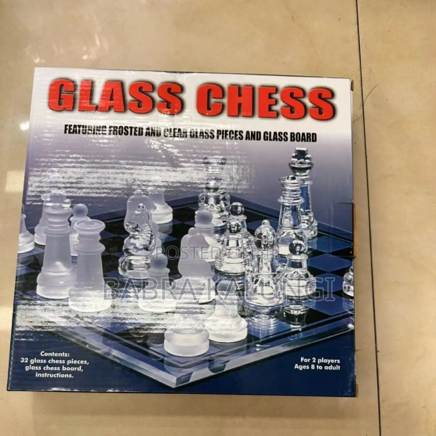 Glass Chess Board Game Set