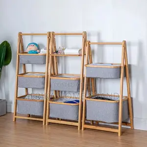 Bamboo Laundry Basket Multi Layer Structure Storage Tool