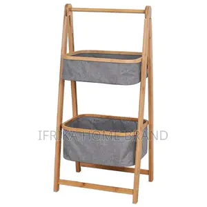 Bamboo Laundry Basket Multi Layer Structure Storage Tool