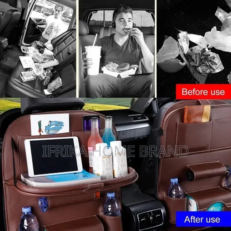 Car Storage Bag Seat Back Organizer Travel Mini Table Tray