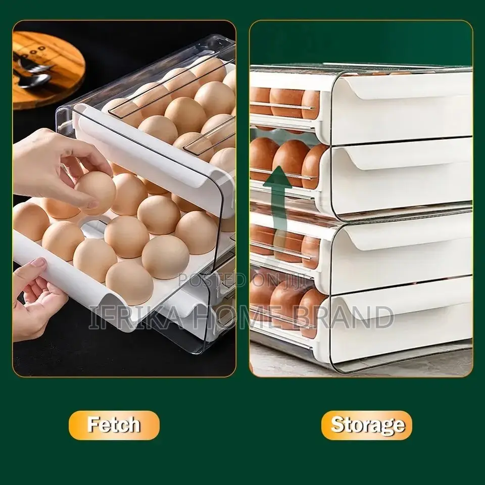 Automatic Scrolling Egg Rack Holder Drawer Storage Box 2