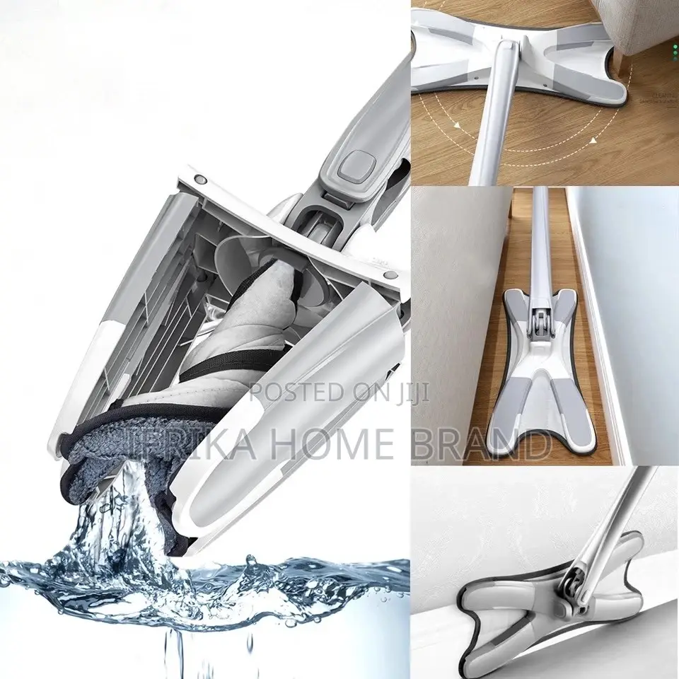 X Type Microfiber Hardwood Floor Hand Free Mop Washing