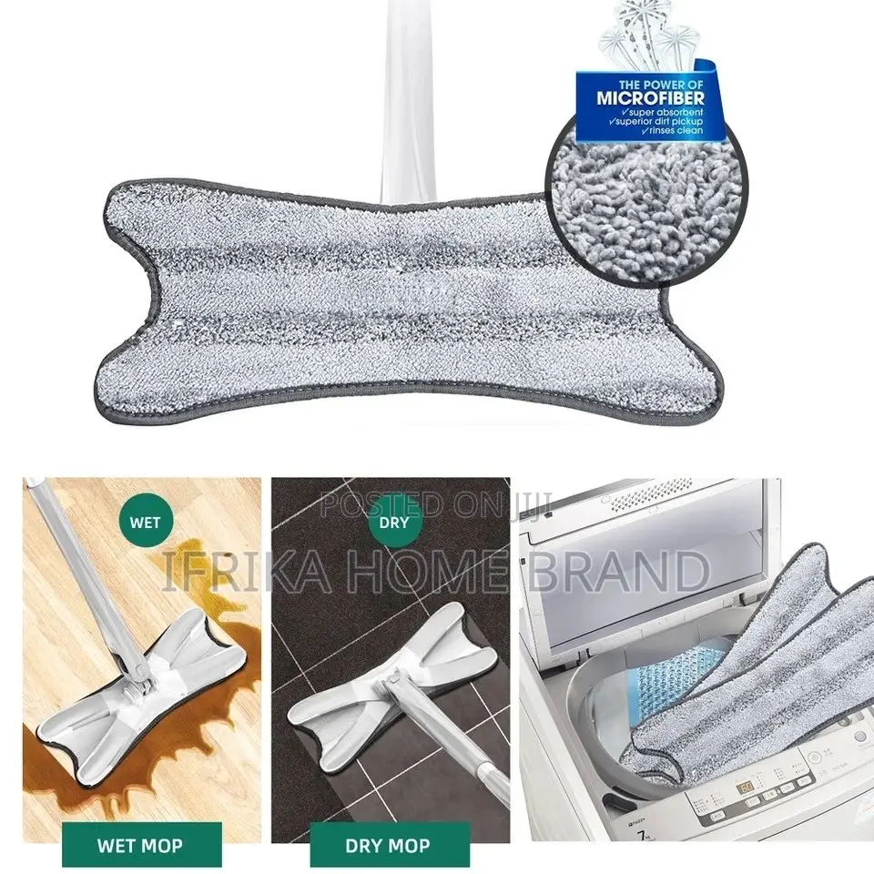 X Type Microfiber Hardwood Floor Hand Free Mop Washing