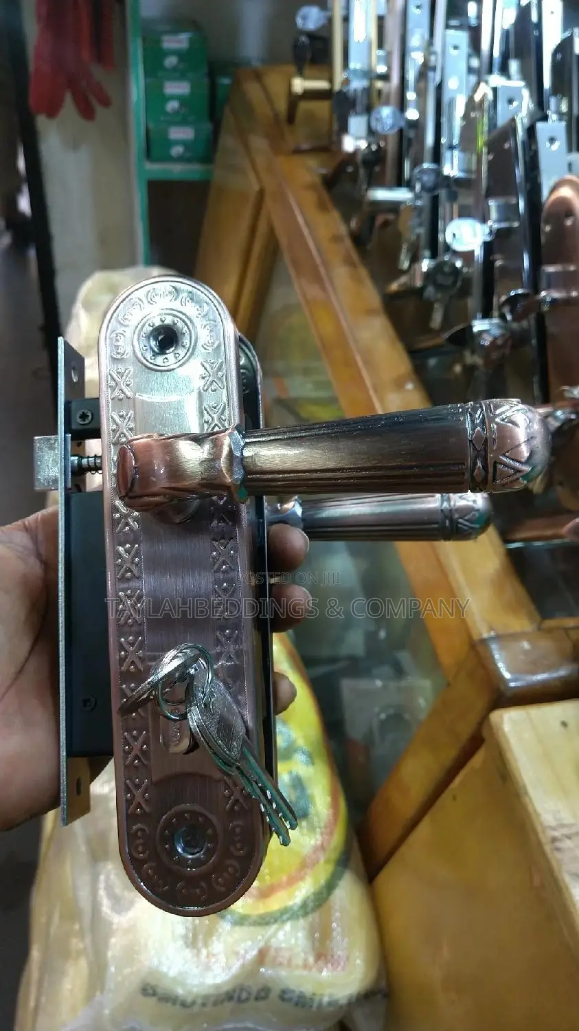 Door Lock Stainless Alloy With Handle Retro Entry Door Lock