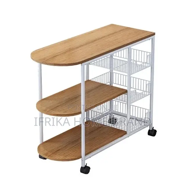 Kitchen Table Rack With Wheel Floor 3 Layer Spice Rack