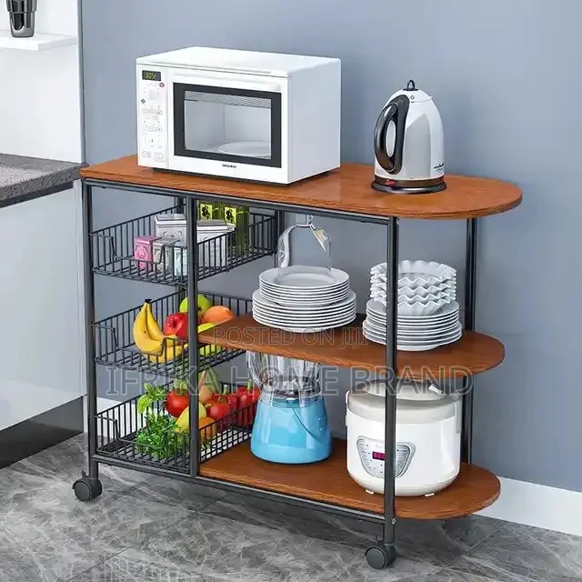 Kitchen Table Rack With Wheel Floor 3 Layer Spice Rack