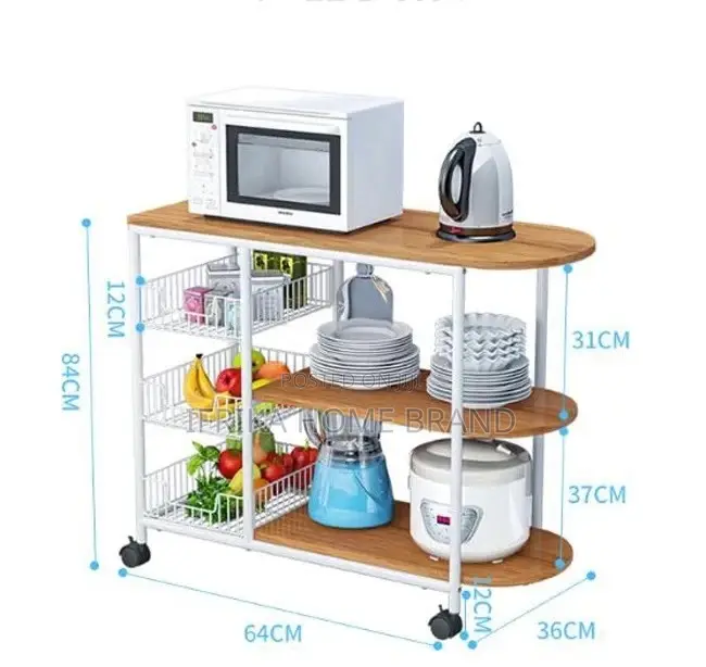 Kitchen Table Rack With Wheel Floor 3 Layer Spice Rack