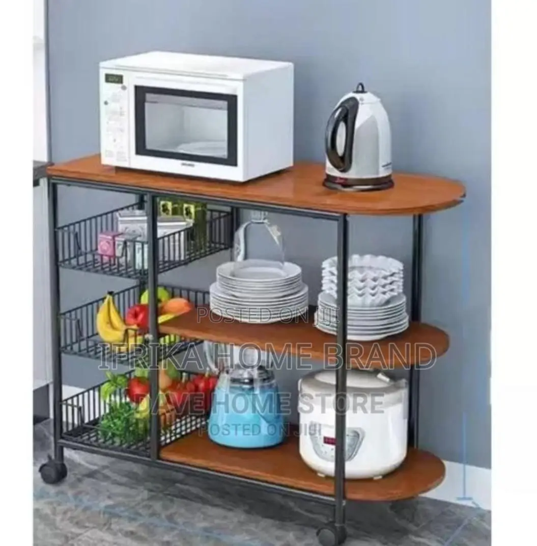 Kitchen Table Rack With Wheel Floor 3 Layer Spice Rack