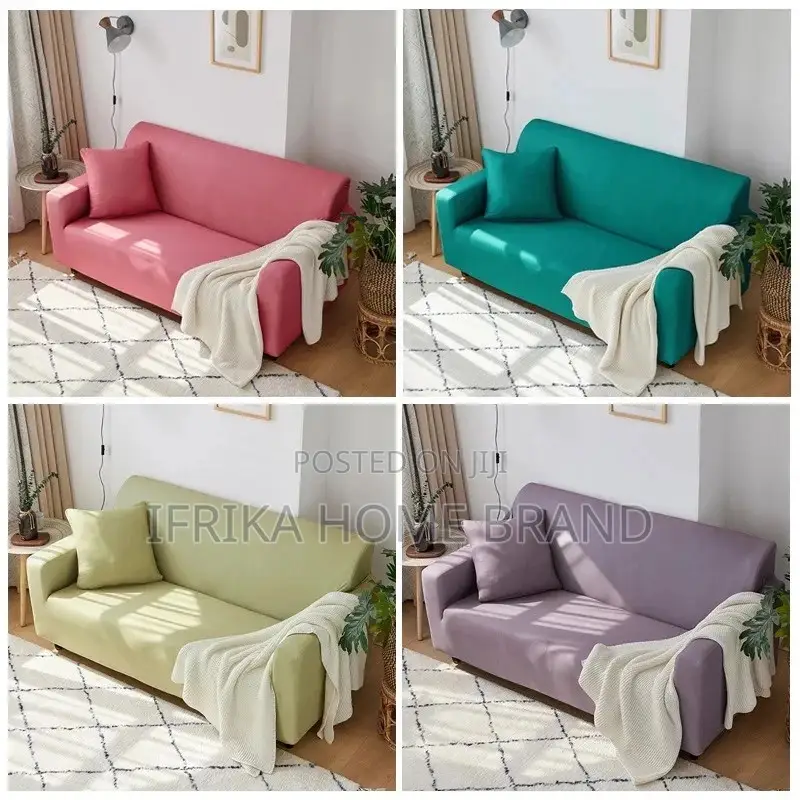 Sofa Cover Solid Color Elastic Spandex Modern Polyester