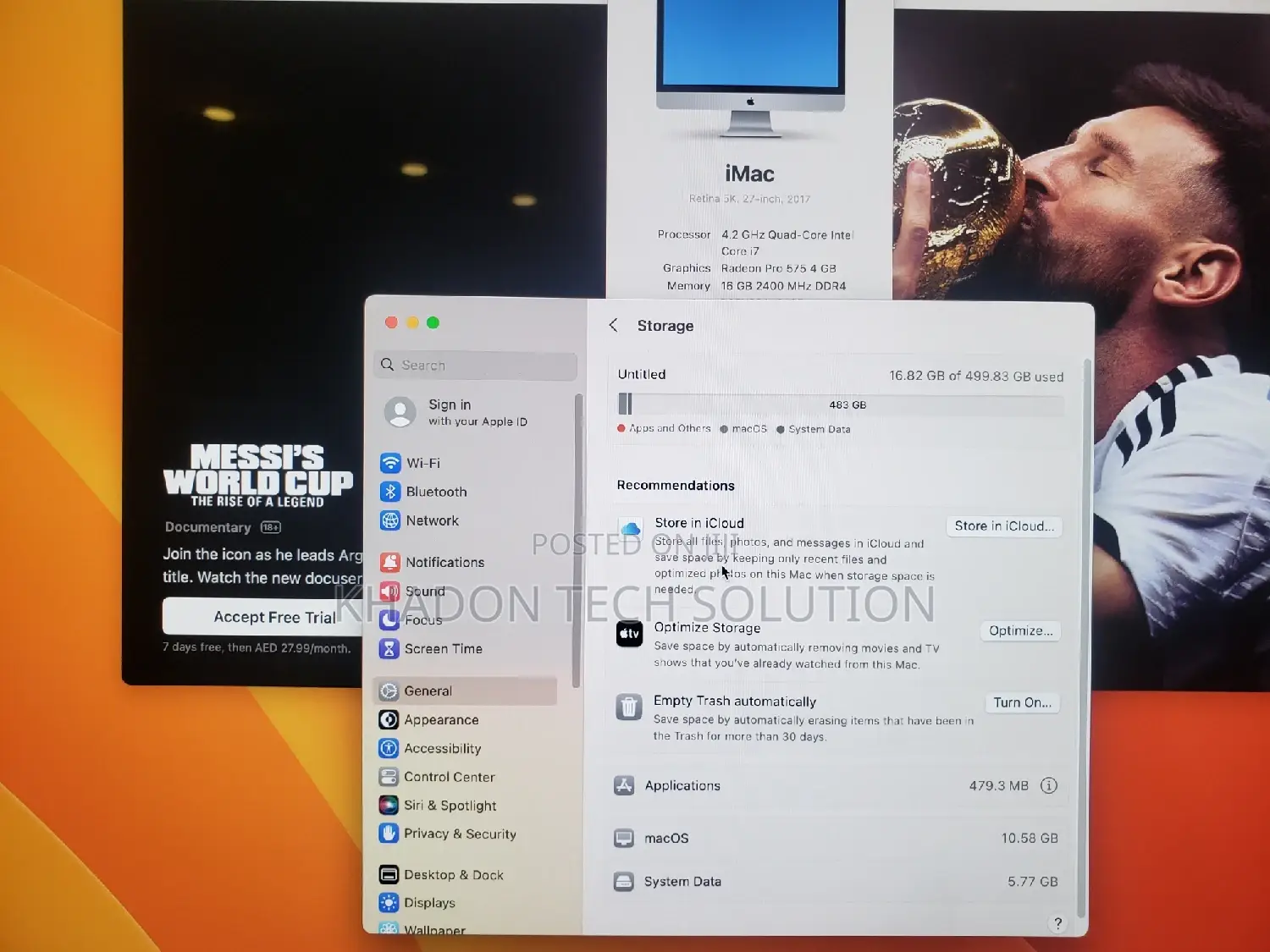 Desktop Computer Apple iMac 16GB Intel Core I7 SSD 500GB