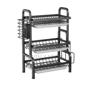 3 Tier Black Kitchen Dish Rack