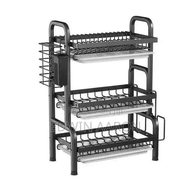 3 Tier Black Kitchen Dish Rack