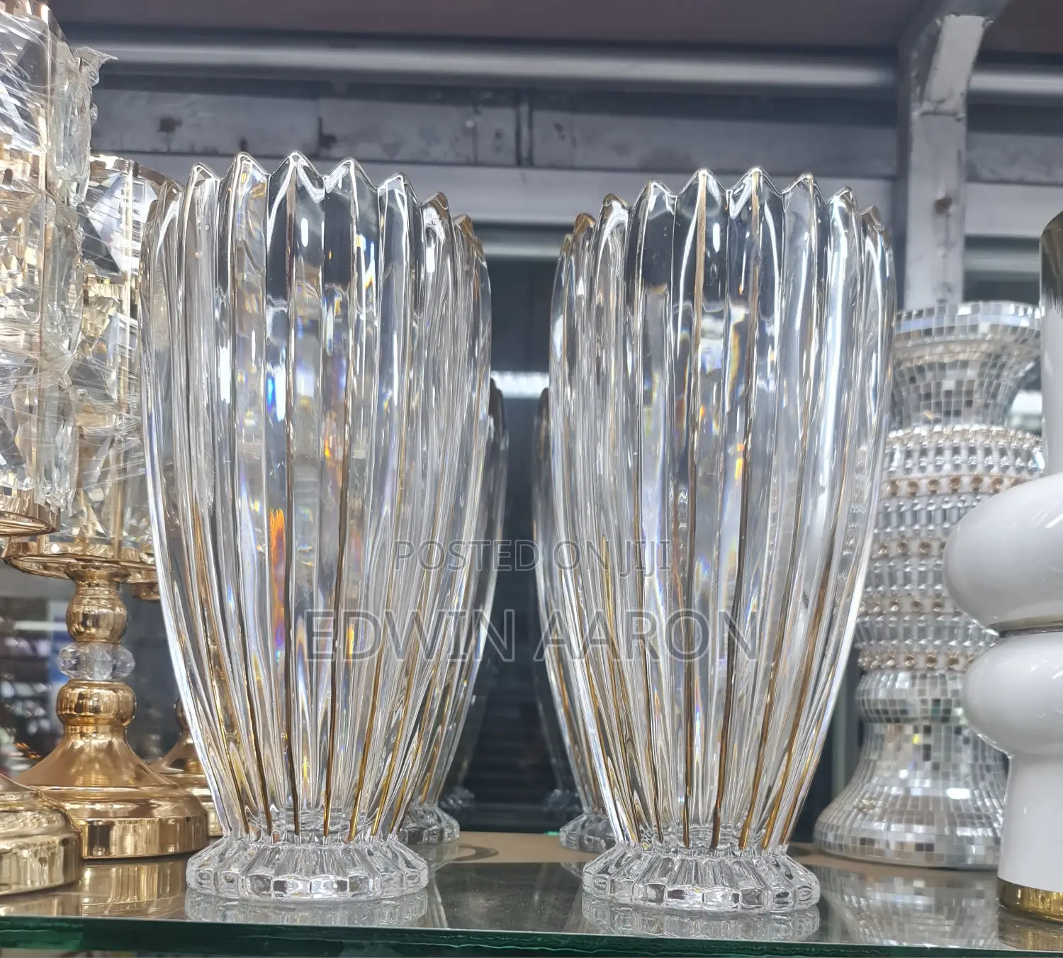 Crystal Glass Floral Vase