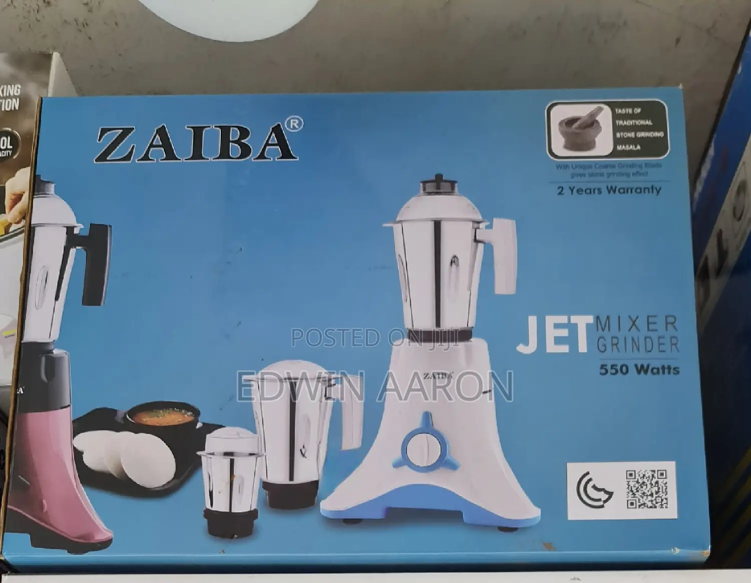 ZAIBA Mixer Grinder 2 in 1 With Steel Jugs