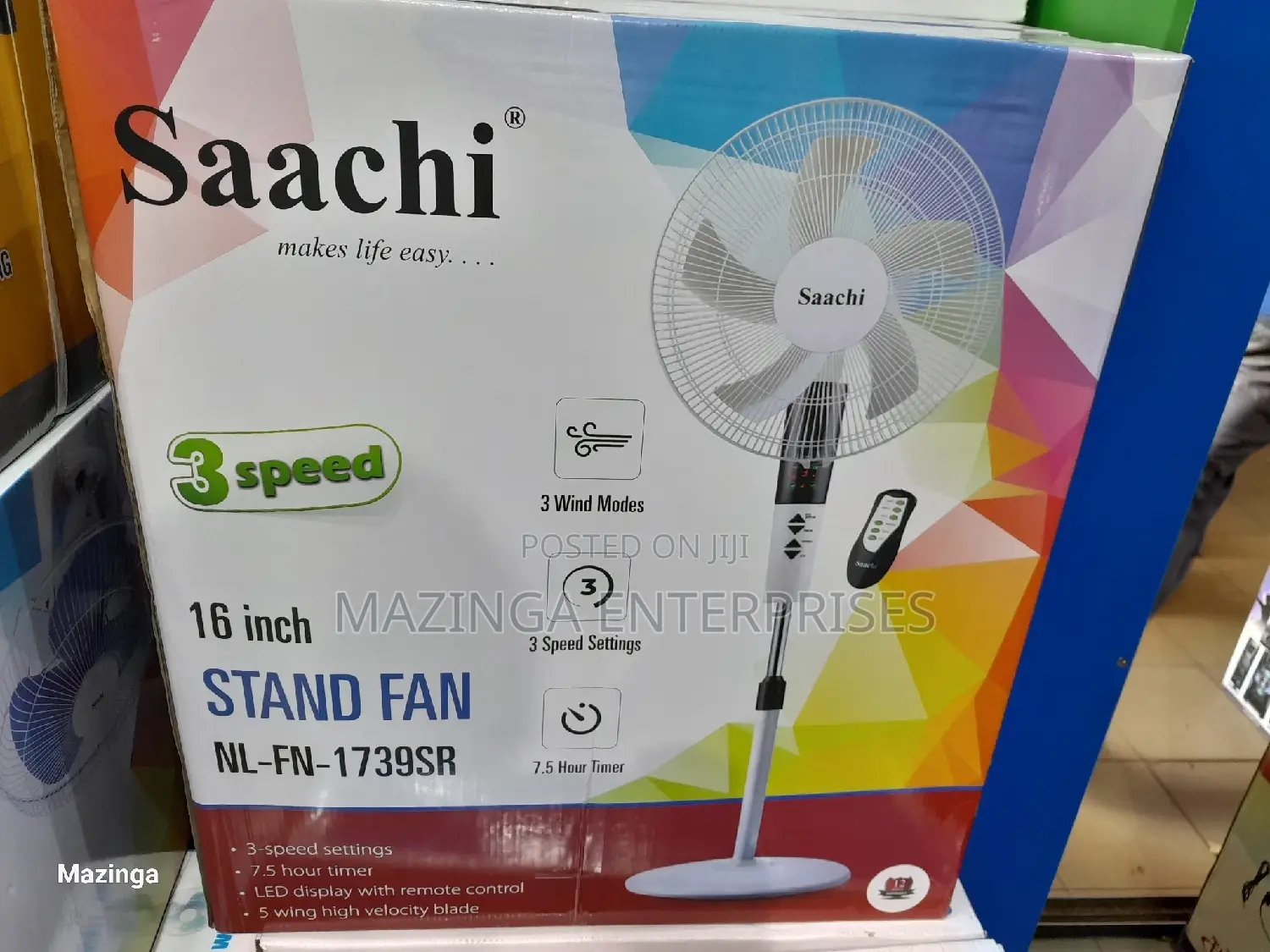 Saachi 3speed 16inch Remote Controlled Stand Fan