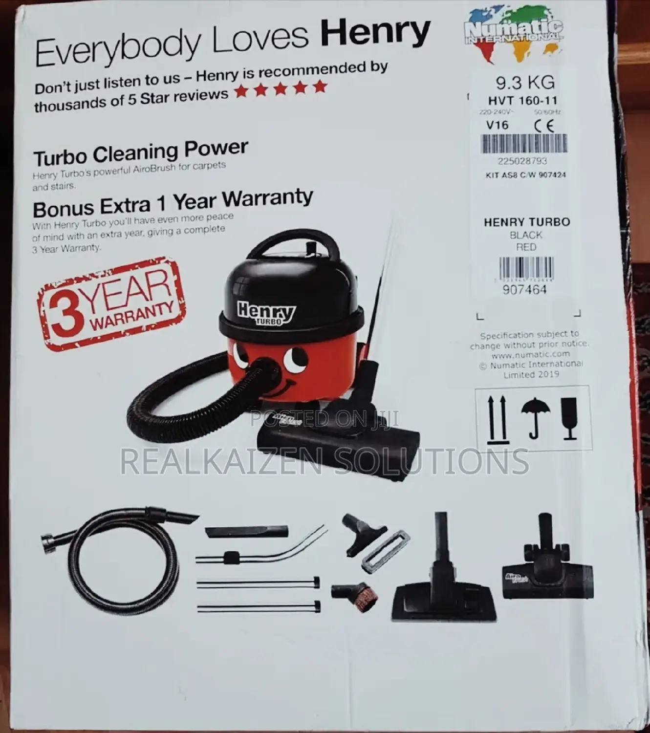 UK NUMATIX Henry Turbo Vacuum Cleaner With Airobrush Turbo