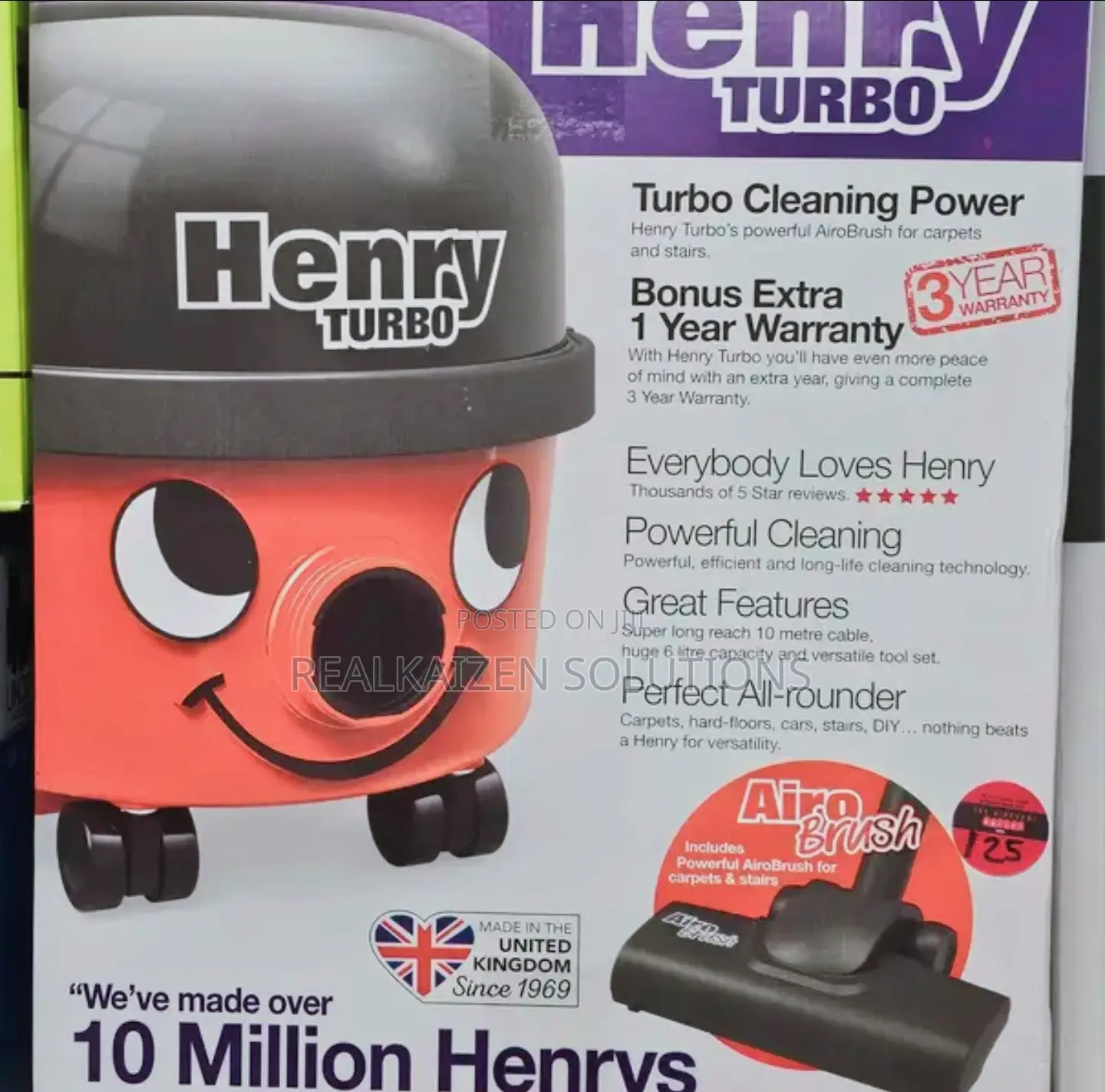 UK NUMATIX Henry Turbo Vacuum Cleaner With Airobrush Turbo