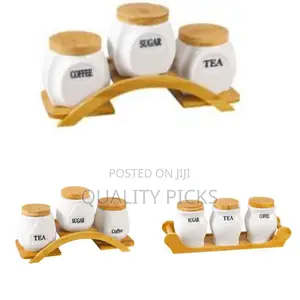Sugar Bowl With Wooden Holder